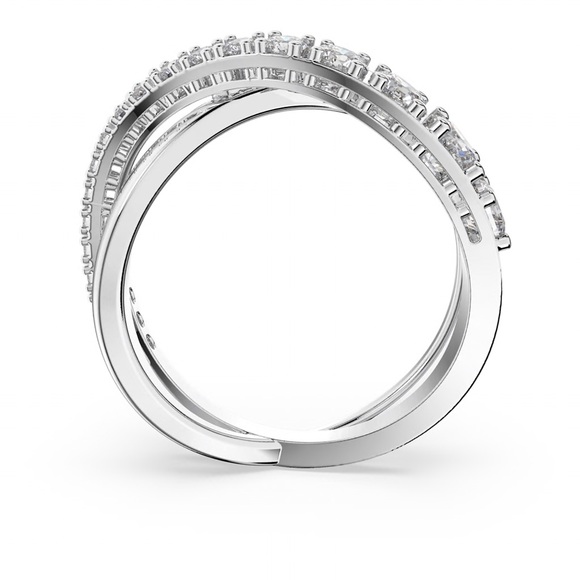 Swarovski Hyperbola ring (Twist)
White, Rhodium plated - Picture 4 of 9